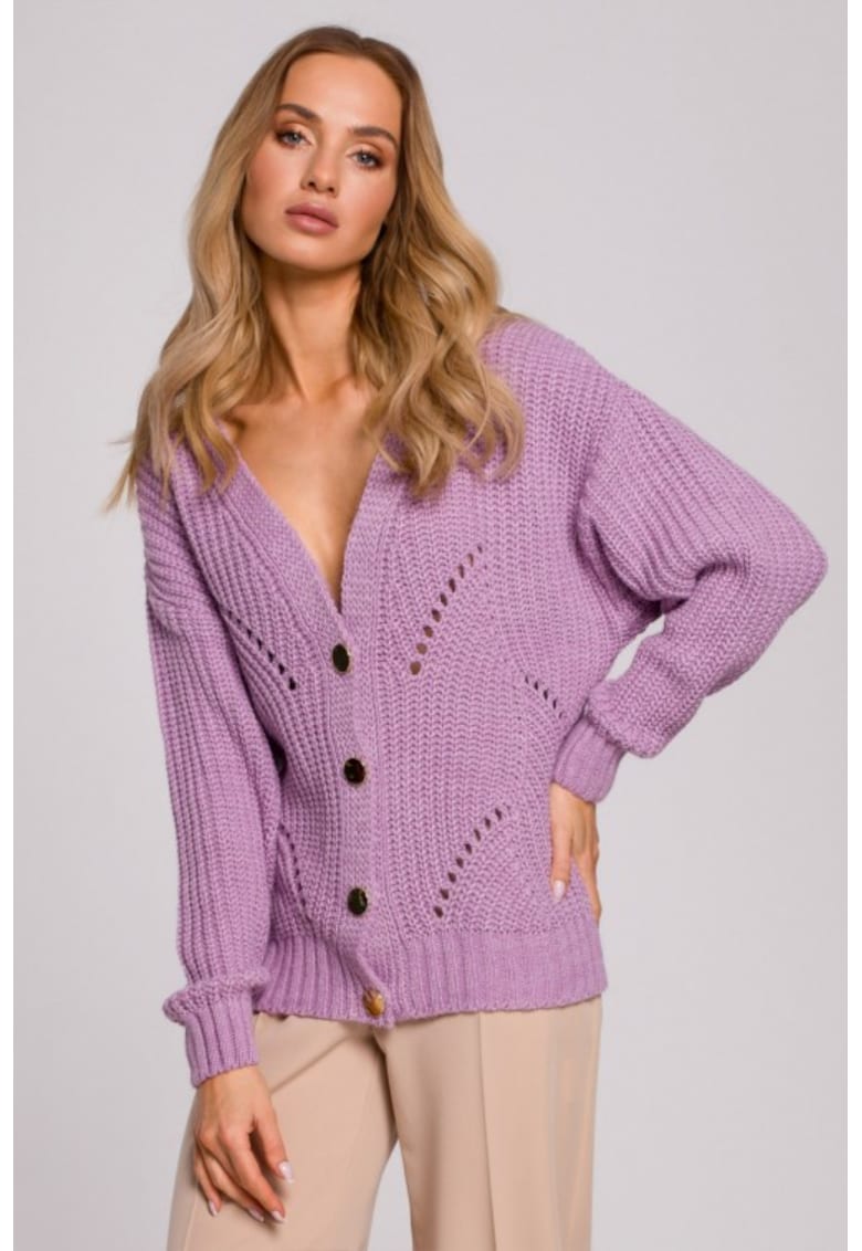 Oferte la Cardigan cu model perforat - - Mov