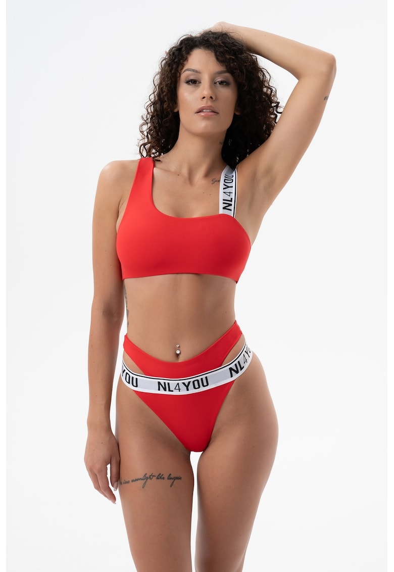 Oferte la Costum de baie din doua piese cu logo - Caramiziu