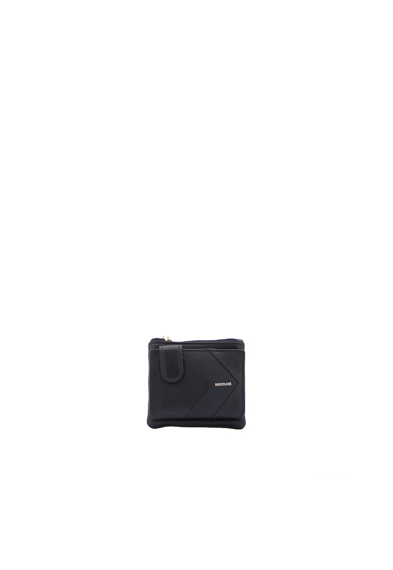 Oferte la Portofel din piele ecologica cu detaliu cu logo metalic - Negru