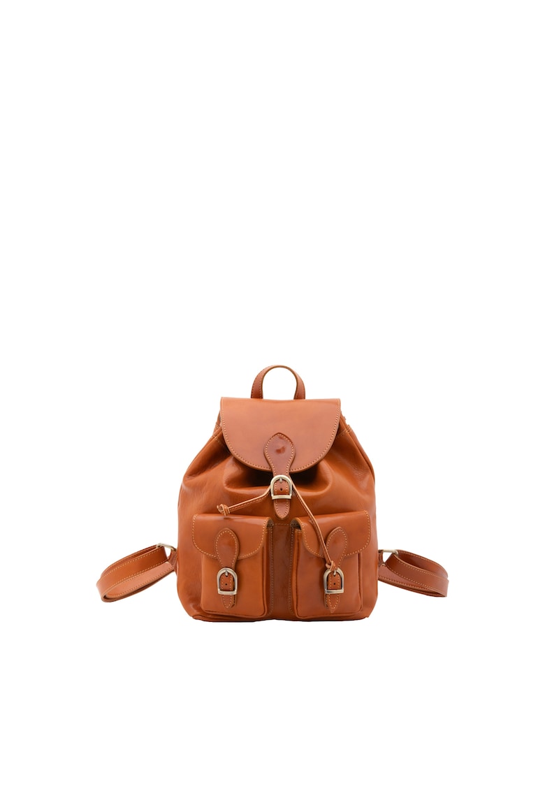 Oferte la Rucsac de piele cu bareta ajustabila - Maro cognac
