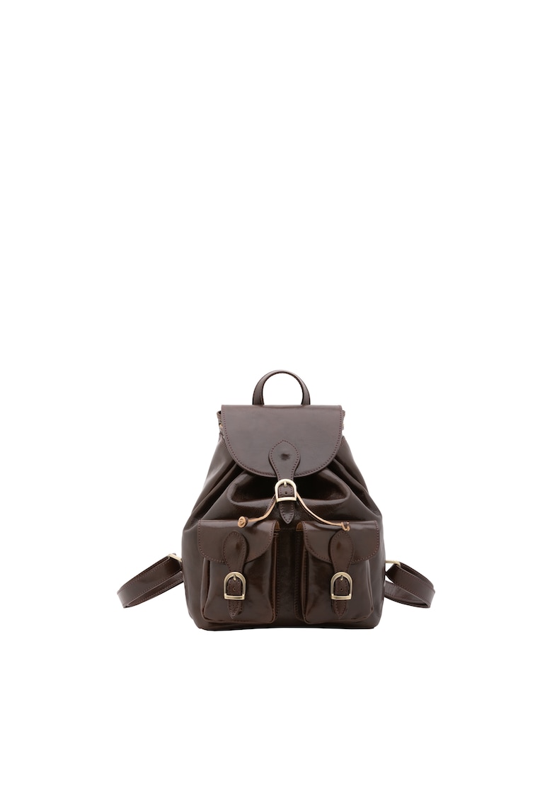 Oferte la Rucsac de piele cu bareta ajustabila - Maro inchis