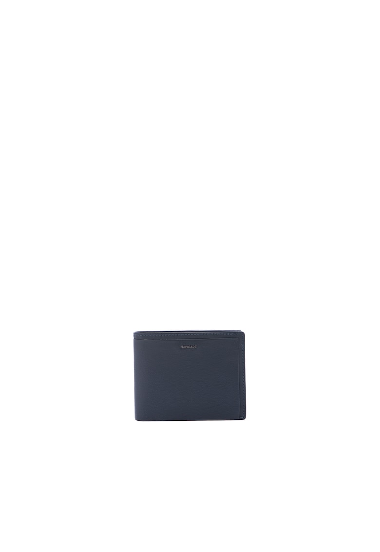 Oferte la Portofel pliabil din piele ecologica cu model uni - Albastru