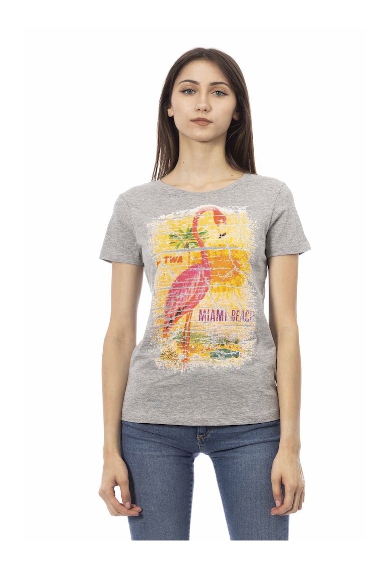 Oferte la Tricou slim-fit cu decolteu rotund - Gri
