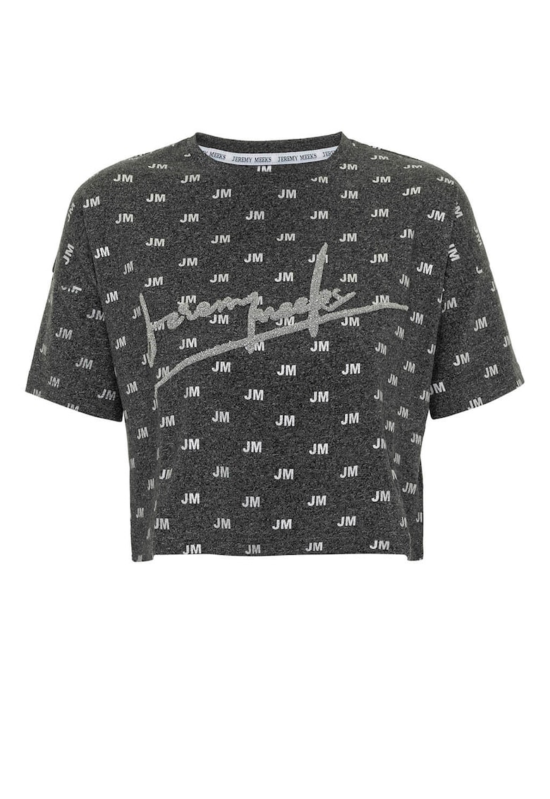 Oferte la Tricou crop din amestec de bumbac organic - Gri inchis