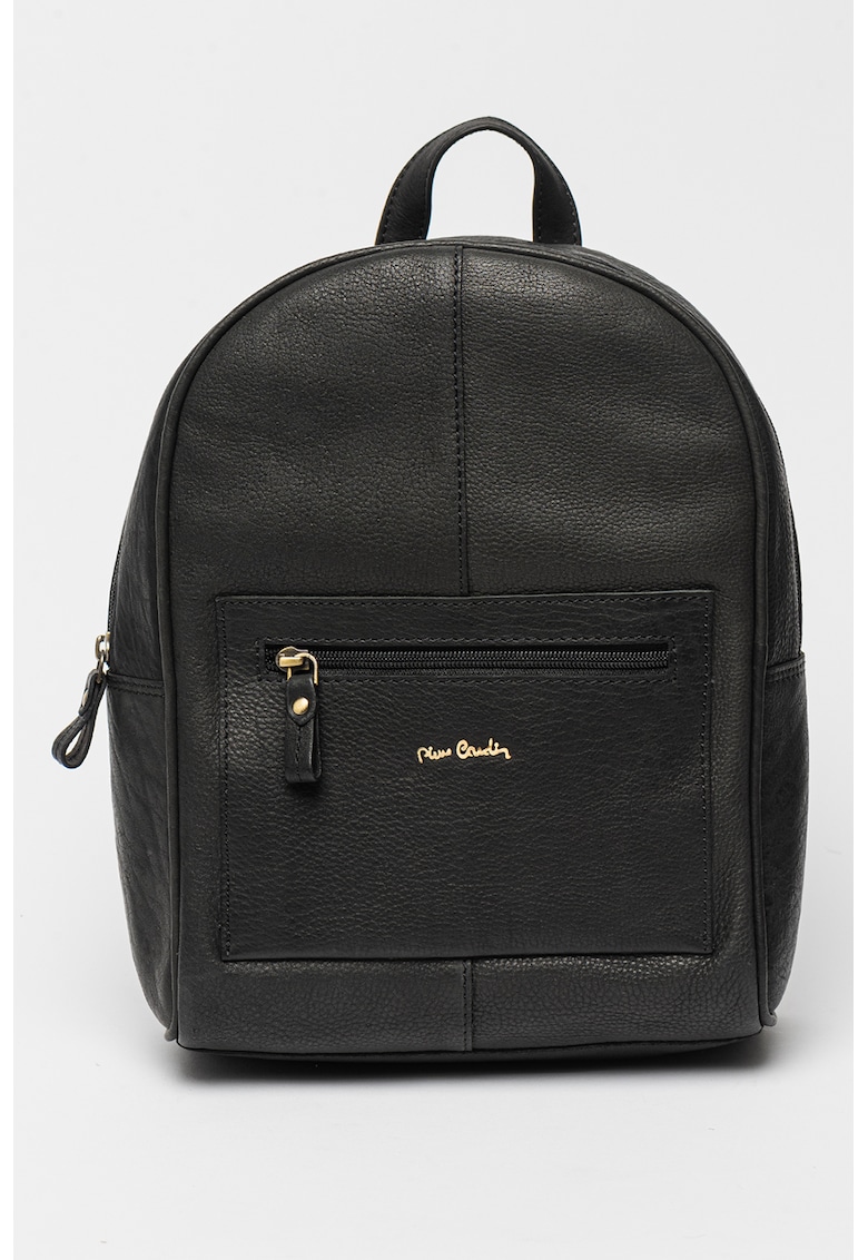 Oferte la Rucsac din piele cu buzunar exterior - Negru