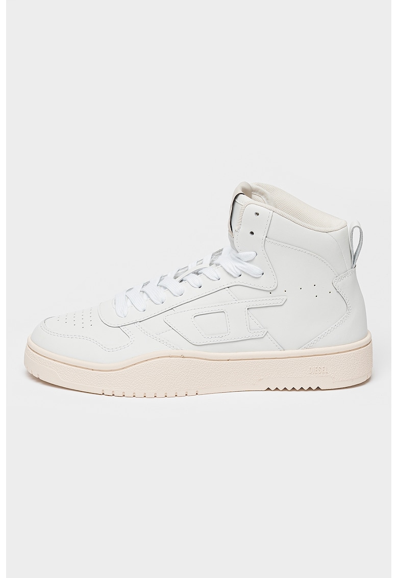 Pantofi sport high-cut de piele - Alb