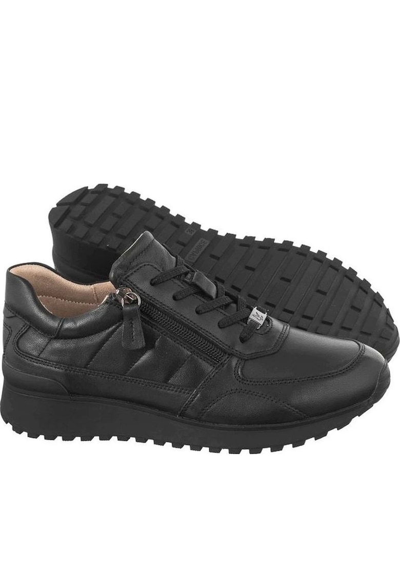 Tenisi dama 9-23701-41-03F - Piele naturala - Negru