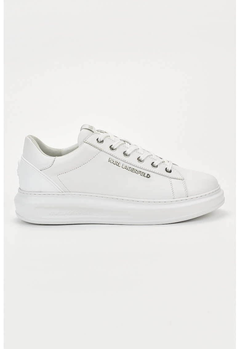 Pantofi sport din piele cu detalii logo - Alb optic