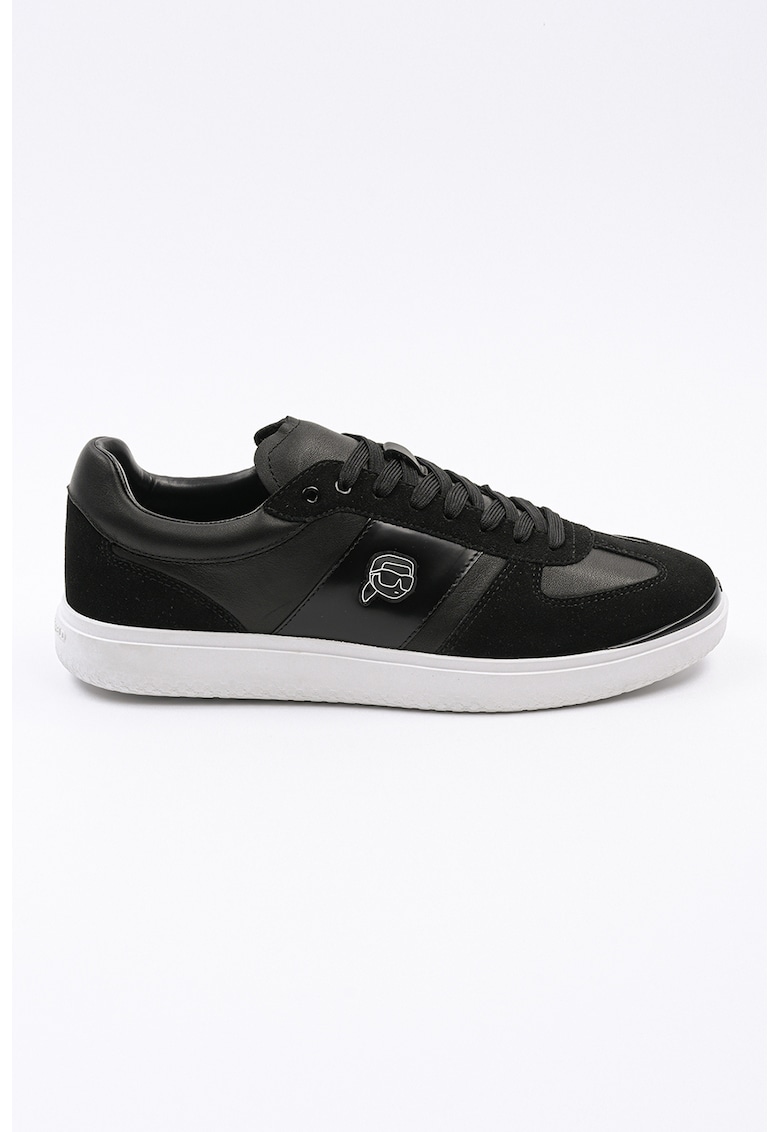 Pantofi sport low-cut din piele - Negru