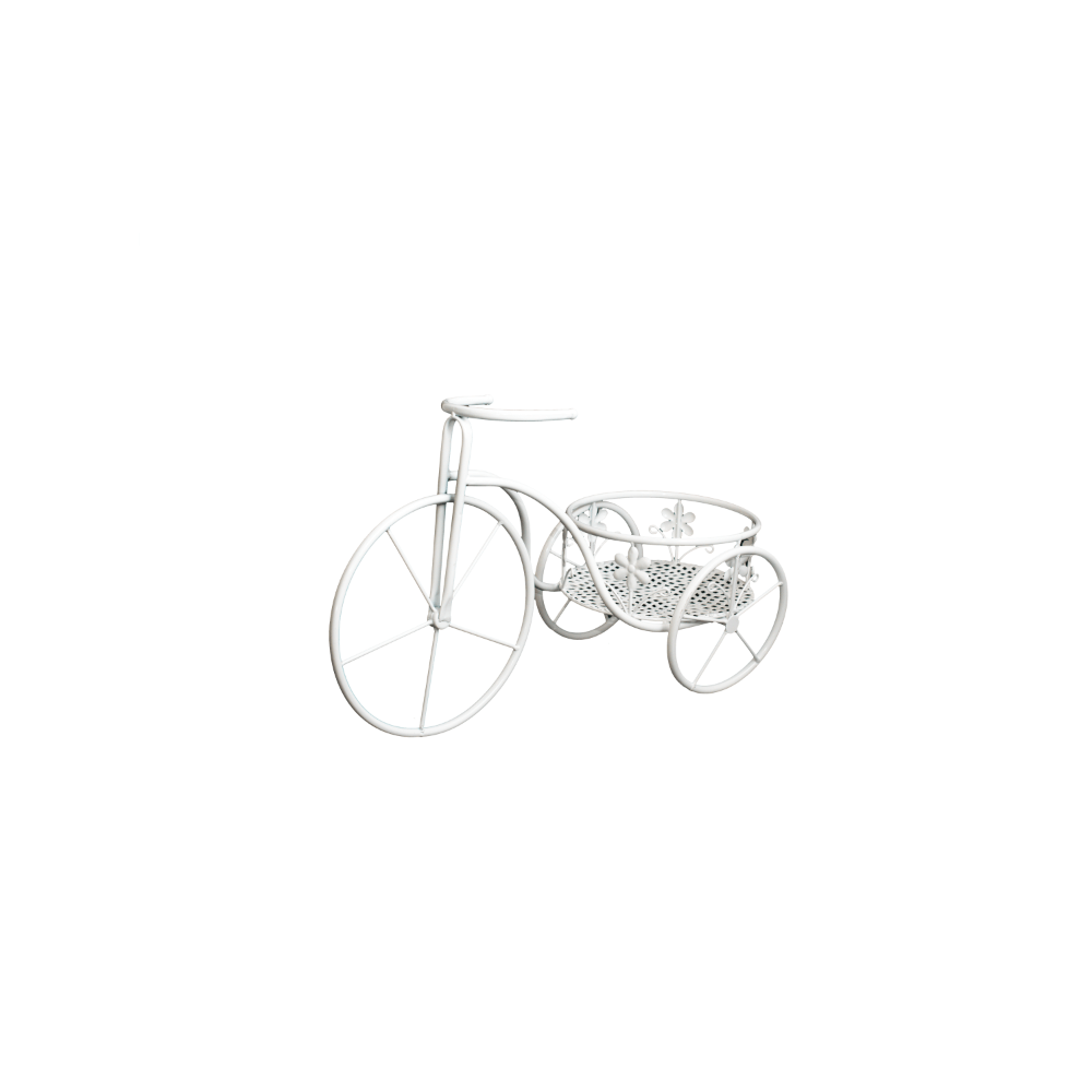 Oferte la Suport flori bicicleta, metal, alb, 56 x 25 x 35 cm