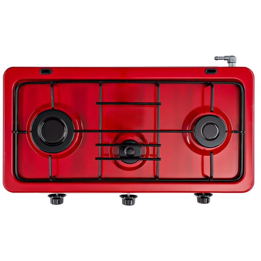 Oferte la Plita Aragaz AMORFO 3 Gaz 3 arzatoare Red + Capac Metalic