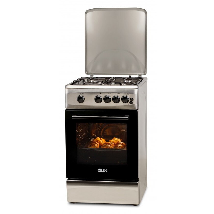 Oferte la Aragaz 4 Arzatoare Siguranta Grill Rotisor Aprindere Iluminare Capac Metalic 50cm Inox