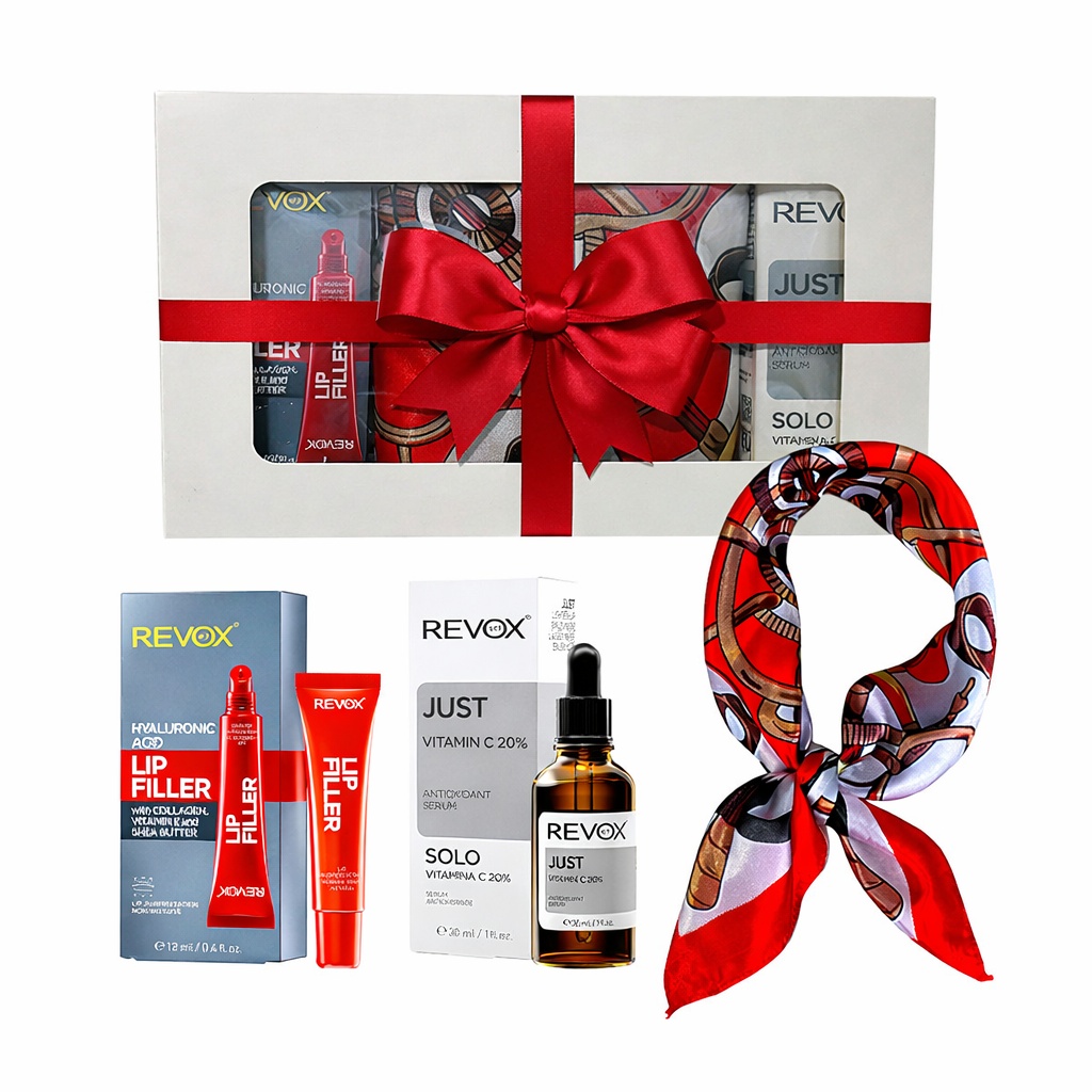 Oferte la Set Elysa – Ser Revox Vitamin C 20% 30ml, Lip Filler Revox 12ml, Esarfa satinata
