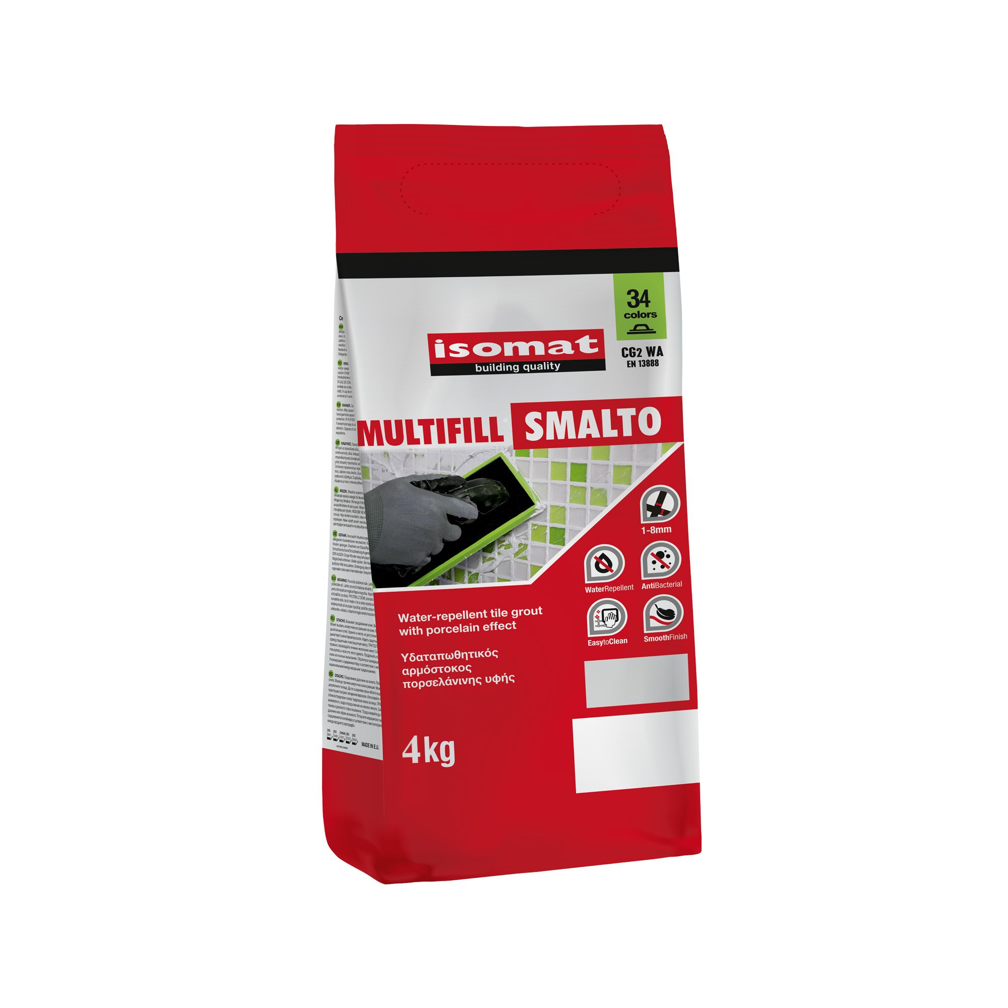 Chit de rosturi hidrofug Multifill Smalto 1-8 Isomat, interior/exterior, gri inchis, 4 kg