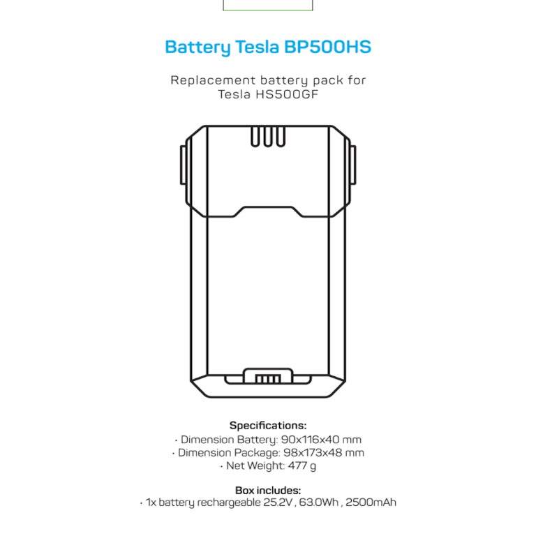 Baterie Reincarcabila BP500HS 25.9V 2500mAh pentru Aspirator Vertical Tesla HS500GF