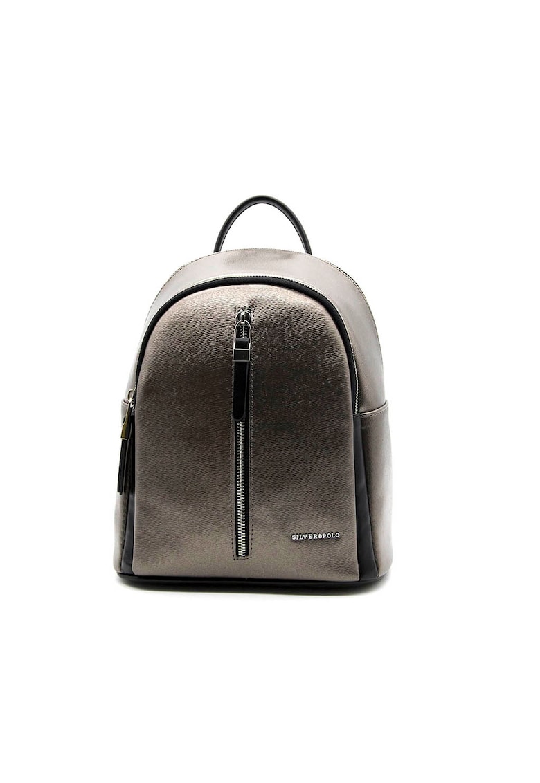 Oferte la Portofel de piele ecologica cu fermoar - Negru/Maro taupe