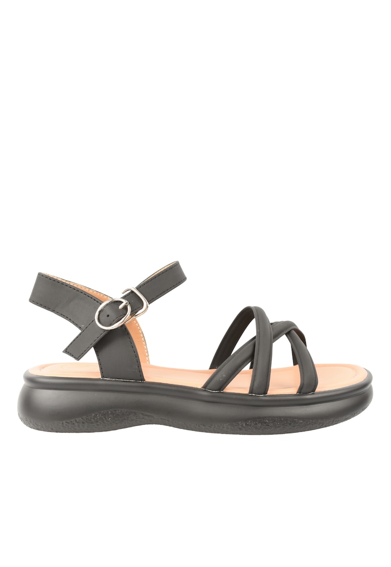 Sandale casual - dama - 802 negru - piele naturala - Negru