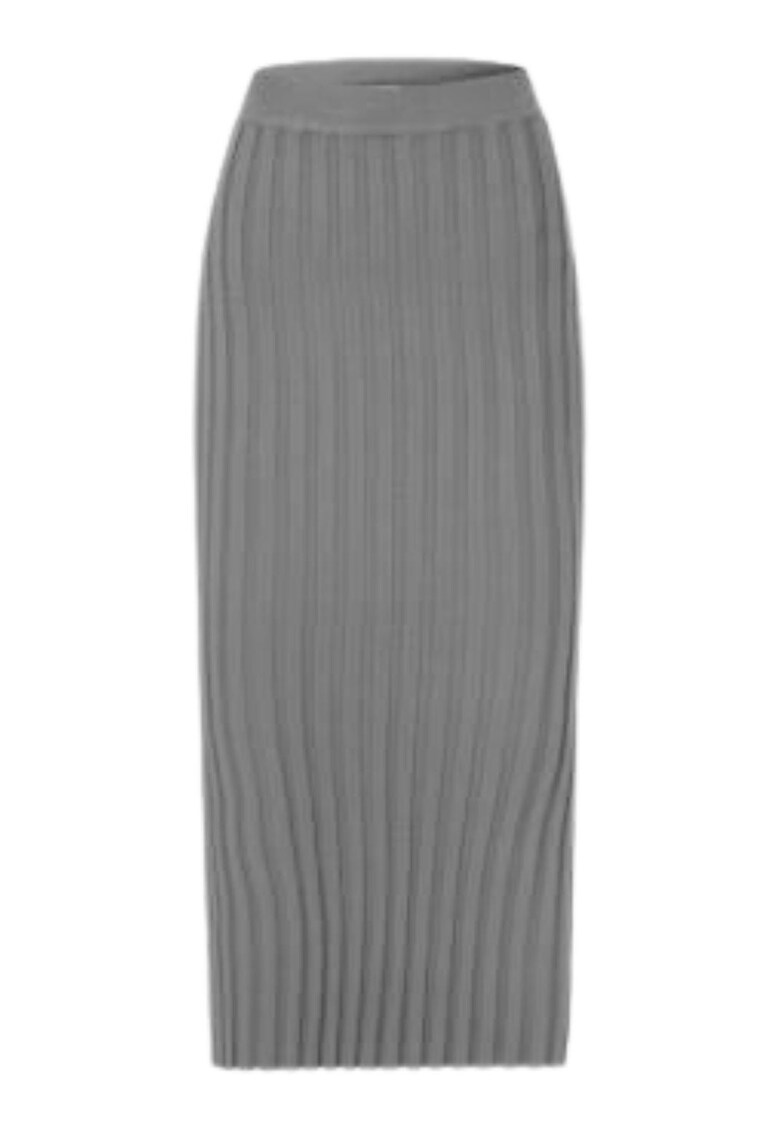 Fusta midi Delicatelove - gri - 100% casmir - pentru femei - set elegant -