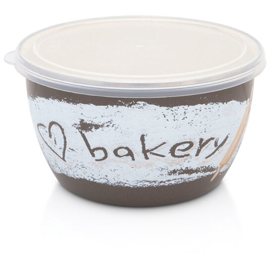 Oferte la Bol cu Capac Bakery Capacitate 1.7L Diametru 16CM Maro/Bej
