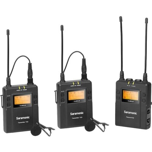 Kit Lavaliere UWMIC9 KIT2 UHF Wireless RX9 + 2 TX9 Negru