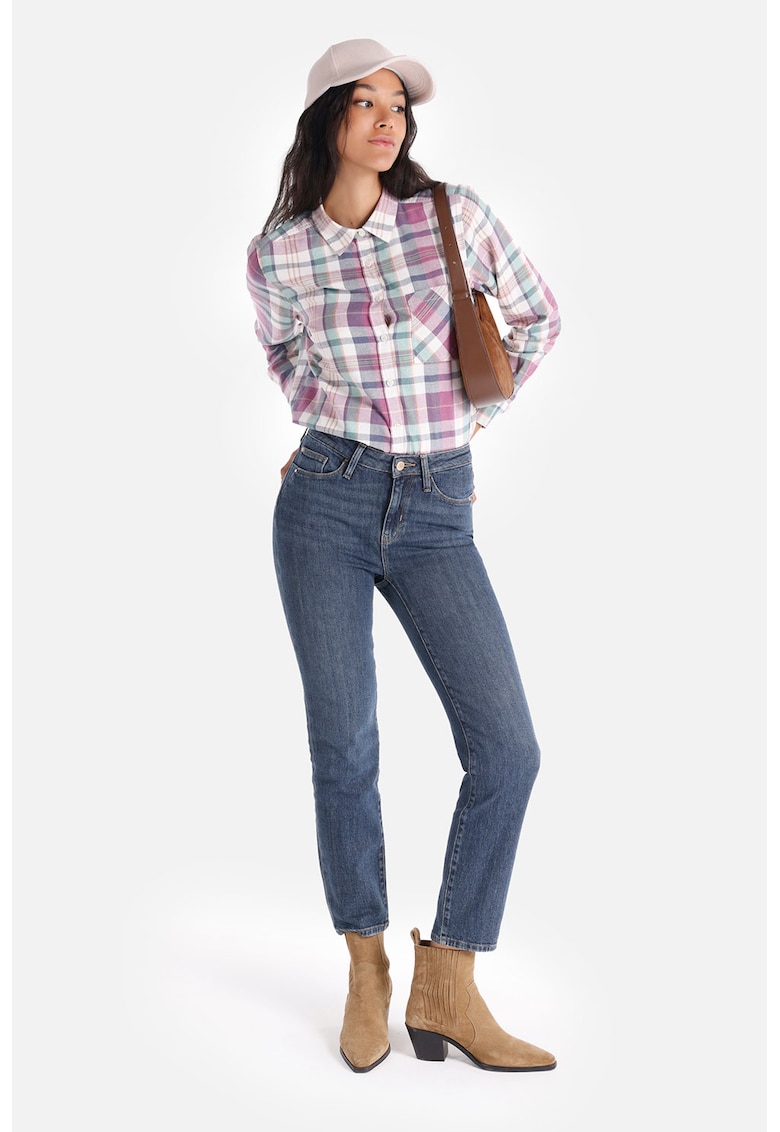 Blugi crop slim fit - Albastru inchis