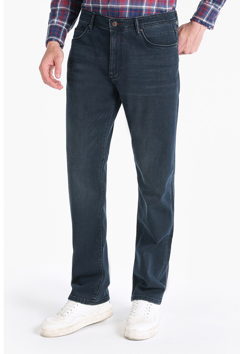 Blugi drepti cu talie joasa - Albastru inchis