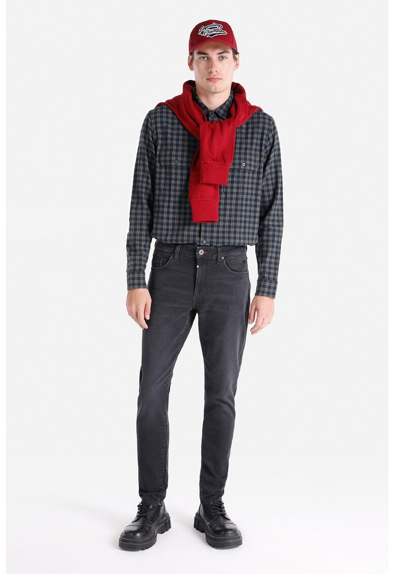 Blugi slim fit cu model uni - Gri inchis