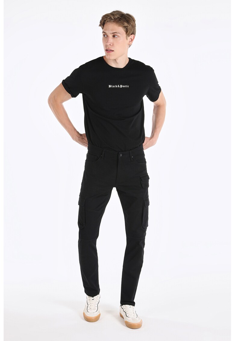 Pantaloni cargo slim fit - Negru