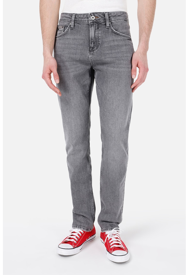 Blugi cu talie medie si croiala dreapta - Gri