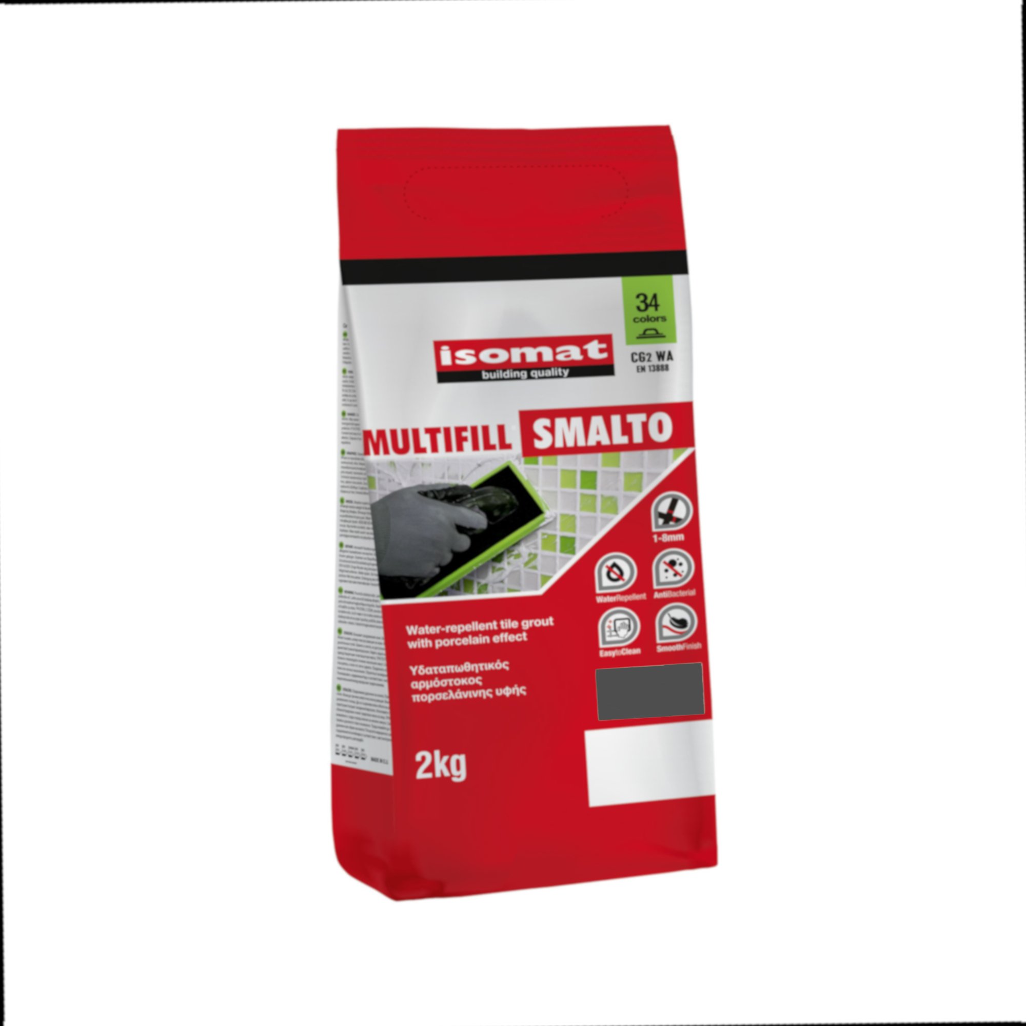 Chit de rosturi hidrofug Multifill Smalto 1-8 Isomat, interior/exterior, alb, 2 kg