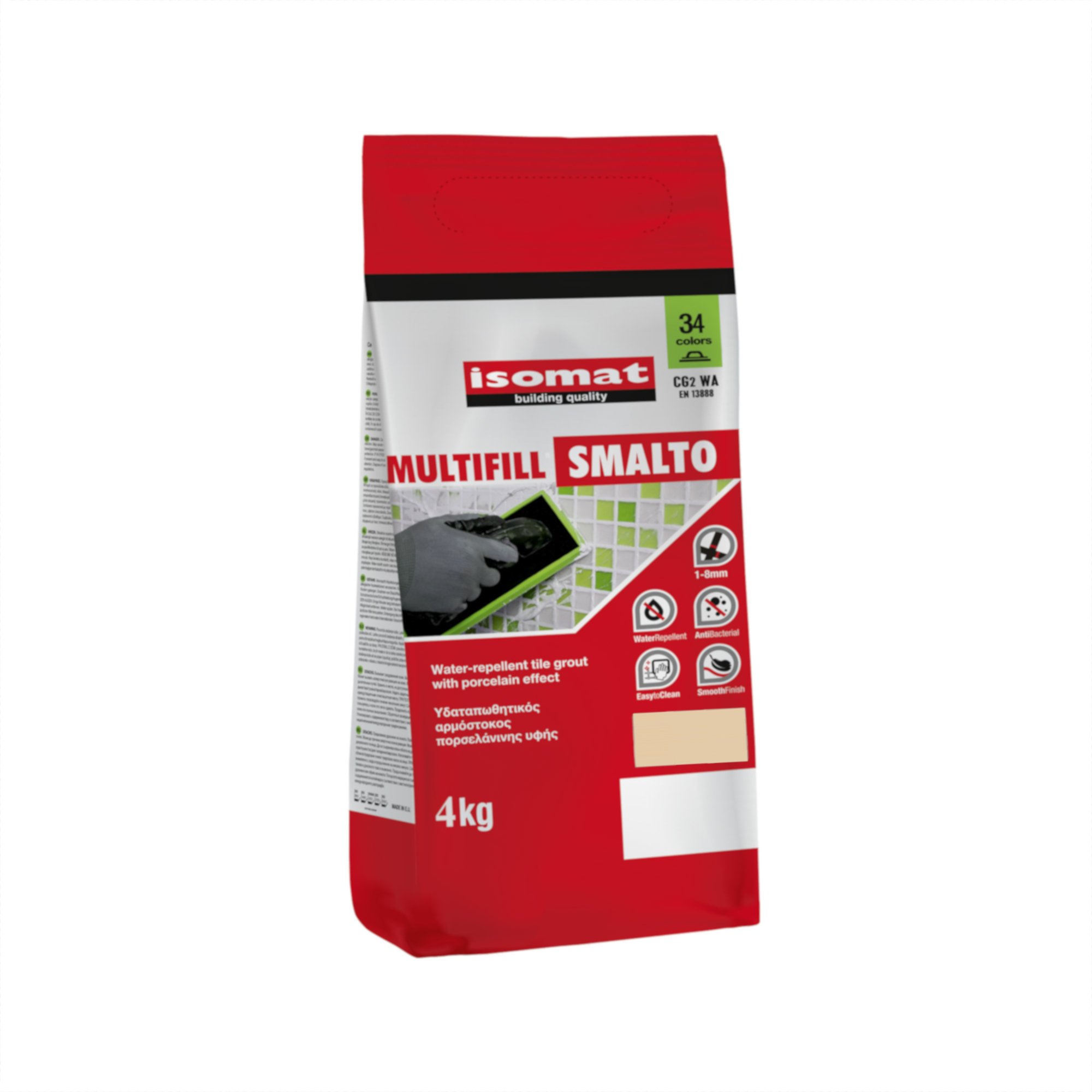 Chit de rosturi hidrofug Multifill Smalto 1-8 Isomat, interior/exterior, ocru deschis, 2 kg