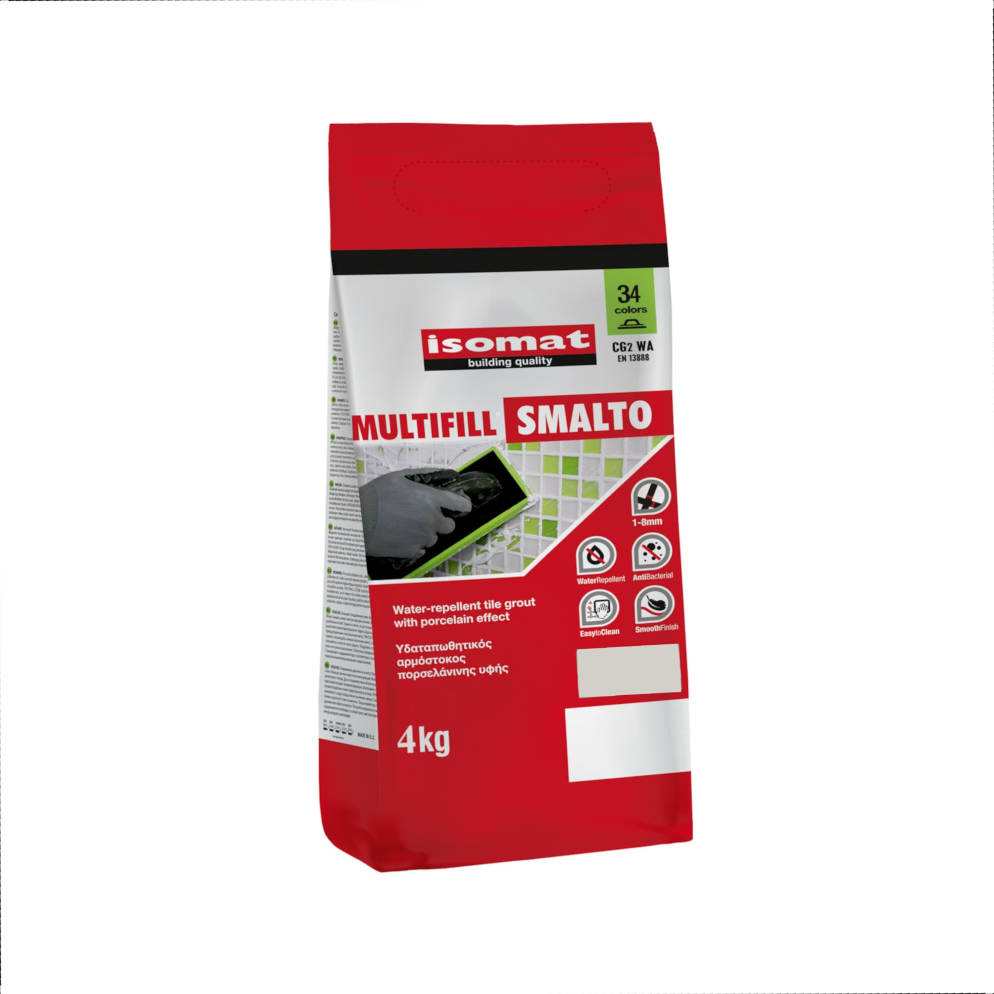 Chit de rosturi hidrofug Multifill Smalto 1-8 Isomat, interior/exterior, gri inchis, 4 kg