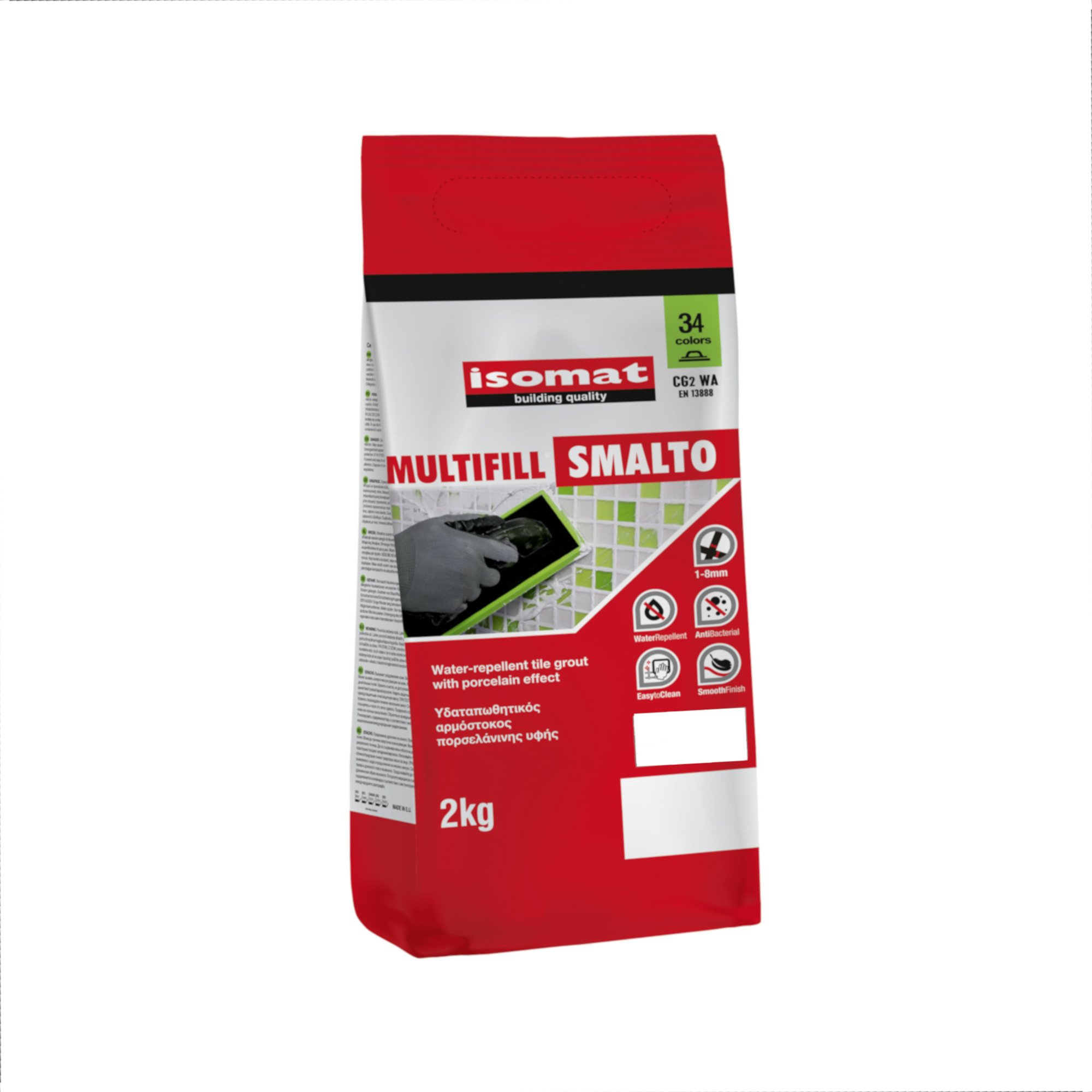 Oferte la Chit de rosturi hidrofug Multifill Smalto 1-8 Isomat, interior/exterior, alb, 2 kg
