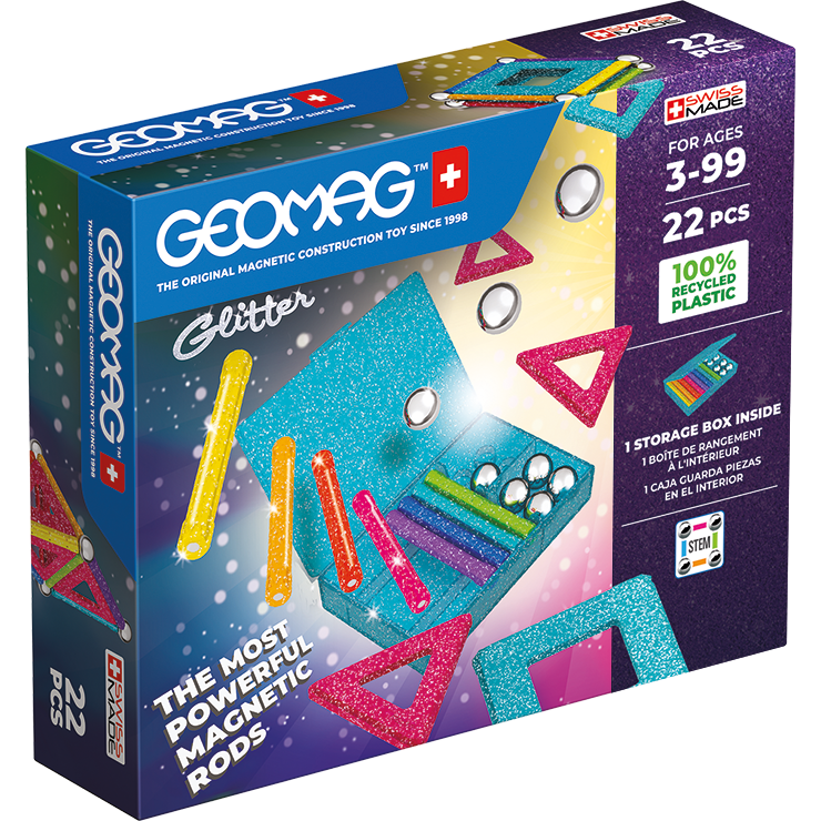 Oferte la Set de Constructie Magnetic 534  Glitter Panels 22 Piese 3 Ani+ Multicolor