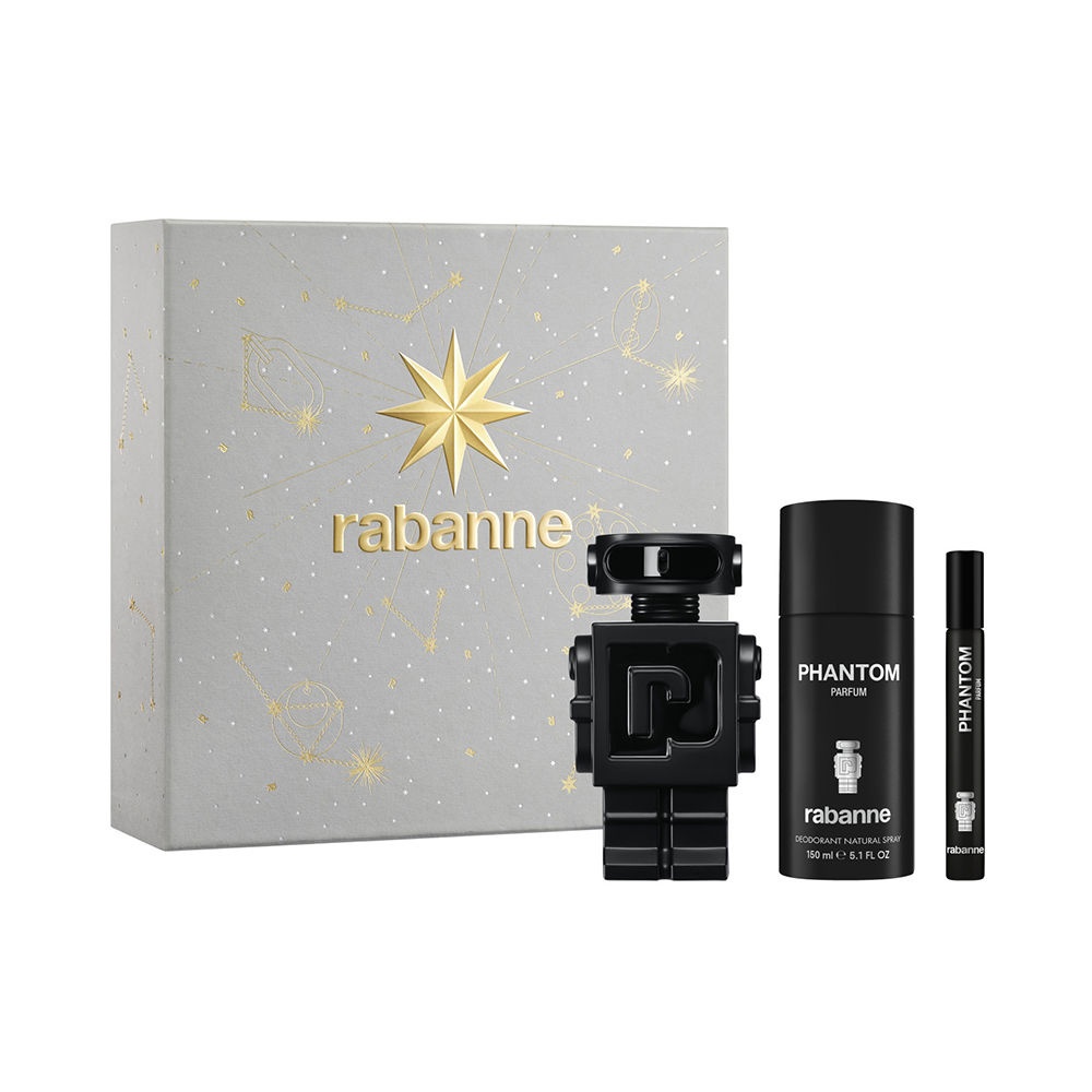 Oferte la Set cadou Paco Rabanne Phantom, Parfum, Barbati, 100 ml + Deodorat spray, 150 ml + Mini Apa de Parfum, 10 ml