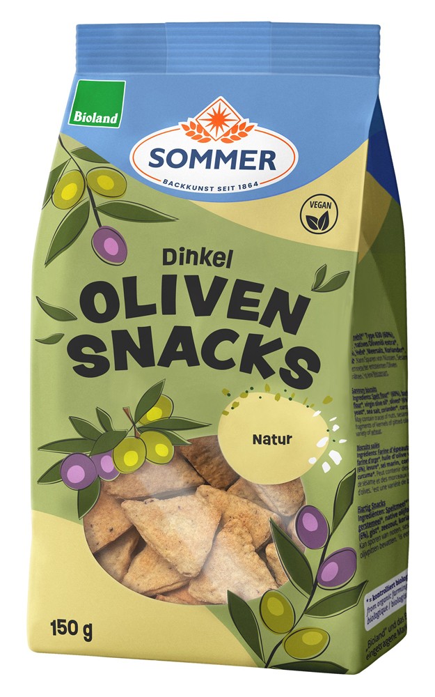 Oferte la Snack bio din faina de grau spelta cu masline, 150g Sommer