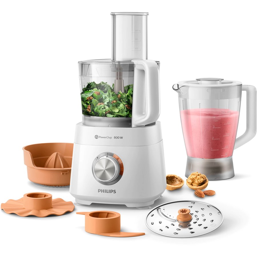 Oferte la Robot De Bucatarie HR7510/00 Daily Collection Putere 800W 2 Viteze Bol 2.1L Disc Emulsifiere Accesoriu Framantare Alb
