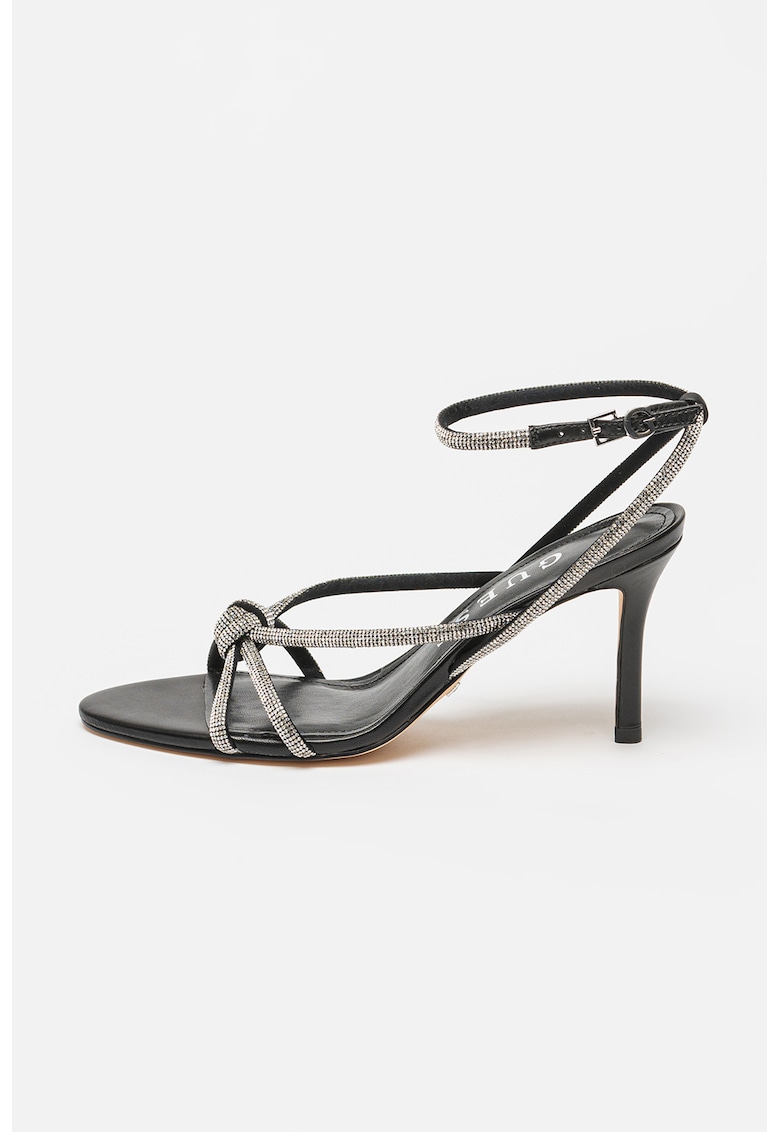 Oferte la Sandale stiletto cu strasuri - Negru