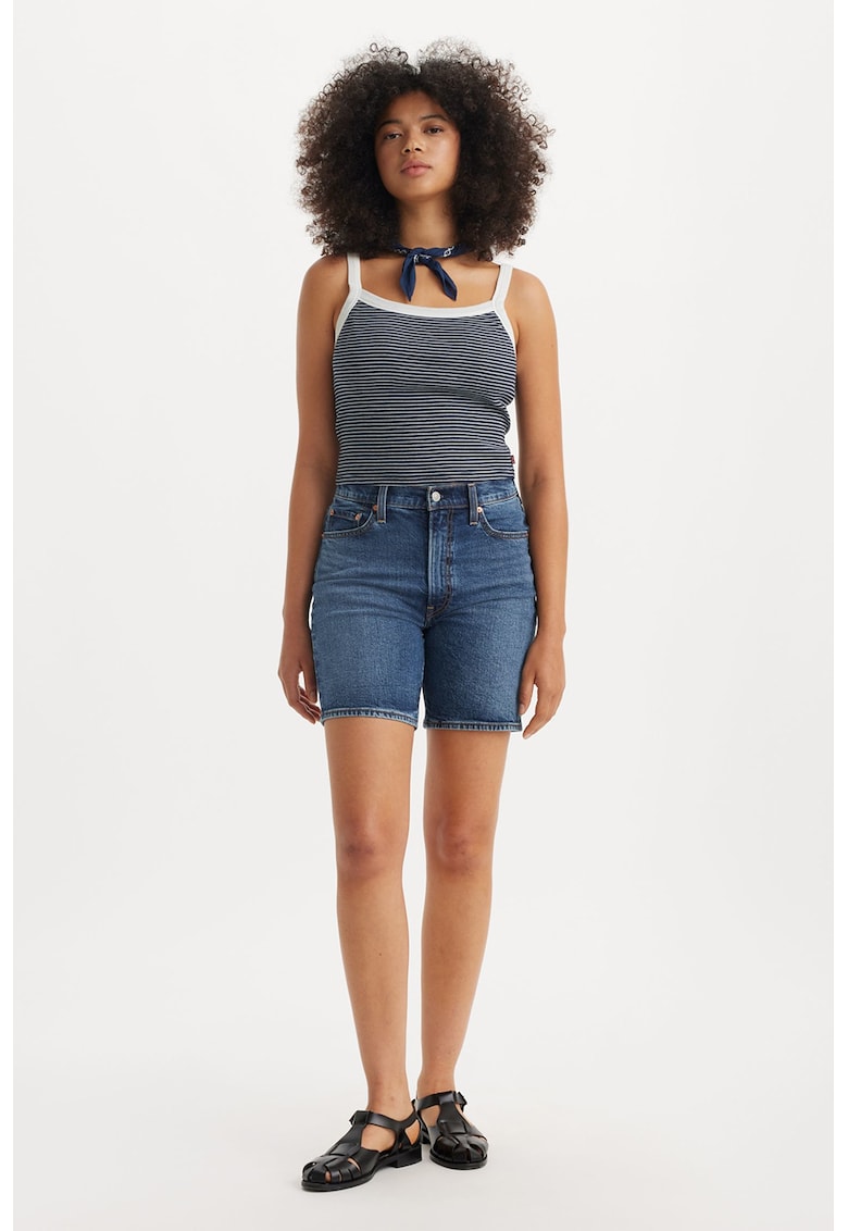 Oferte la Bermude slim fit din denim - Albastru