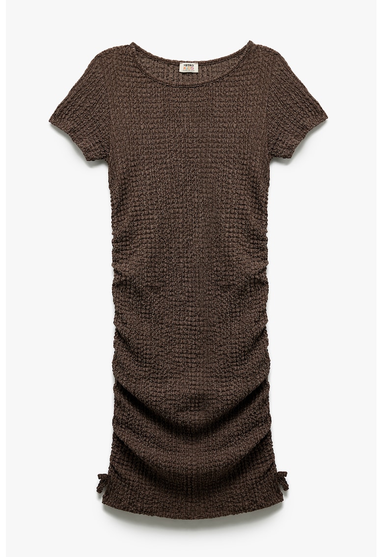 Oferte la Rochie dreapta cu decolteu rotund - Maro