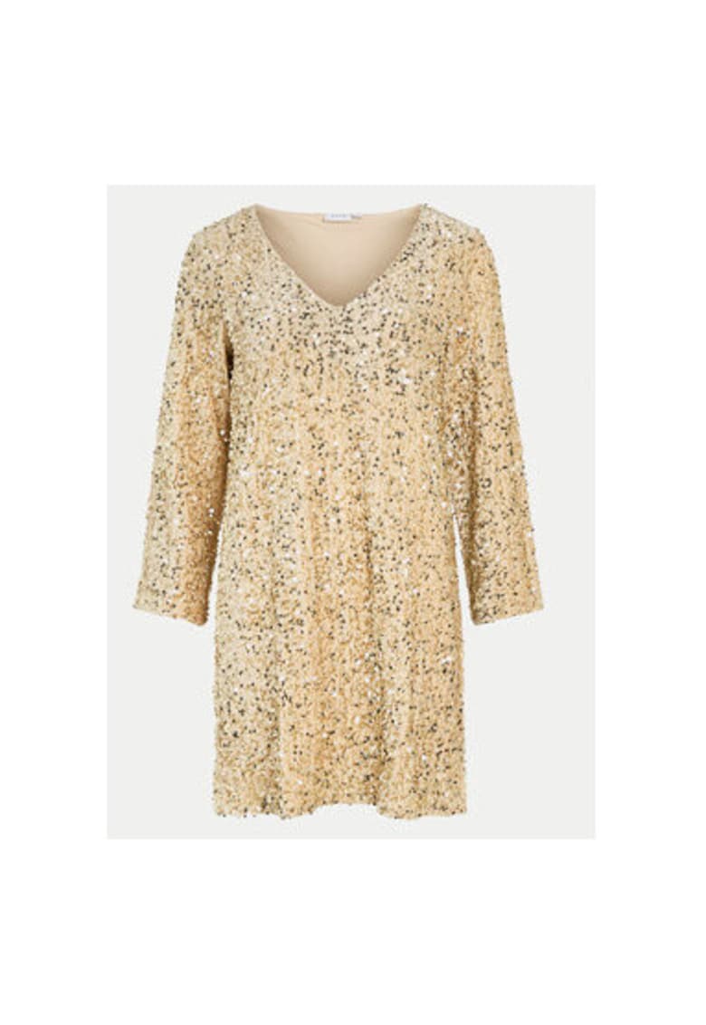 Rochie Dama - 304768446 - Poliester/Elastan - Bej - Bej