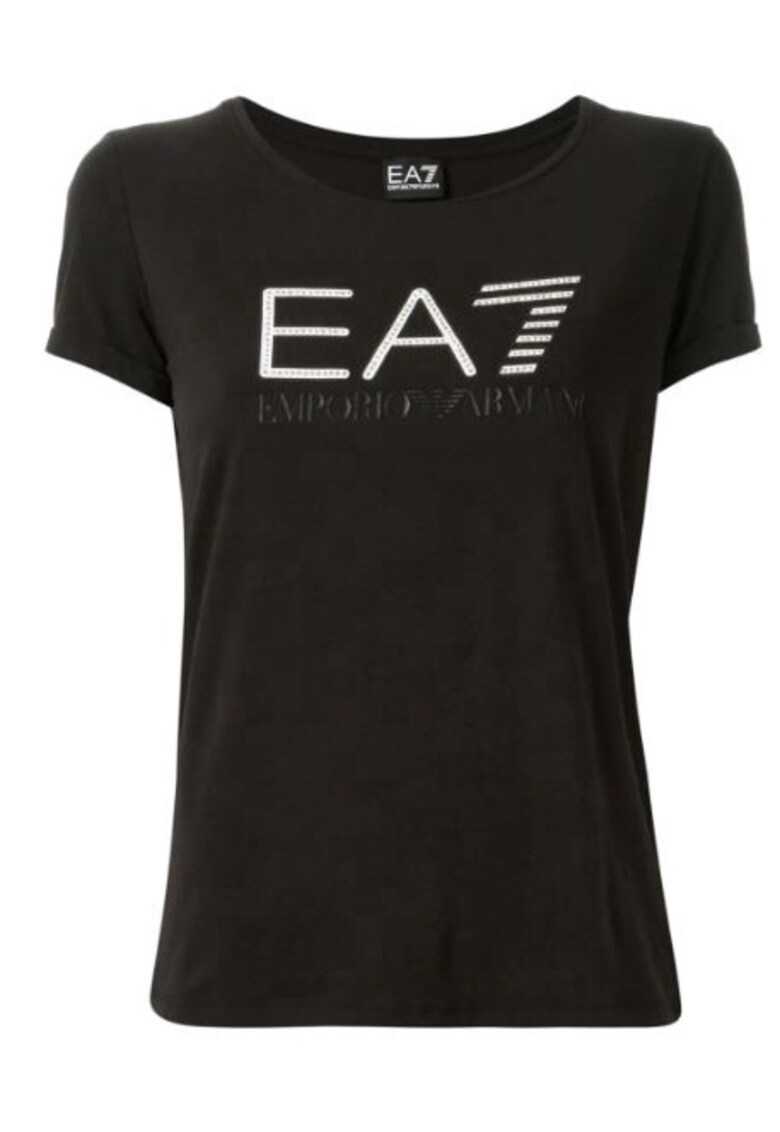 Tricou din amestec de bumbac logo - Negru