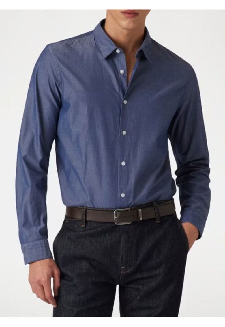 Camasa eleganta din bumbac - Albastru inchis