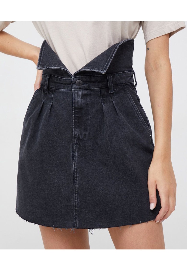 Oferte la Fusta denim dama -  Bumbac - Negru - Negru