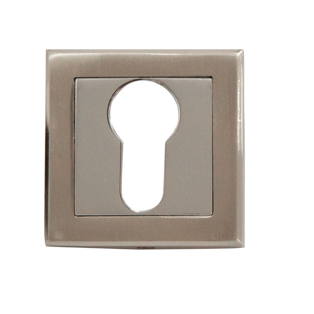 Oferte la Rozeta pentru cilindru, SN, patrata, aliaj aluminiu, nichel satinat si crom, 5 x 5 cm