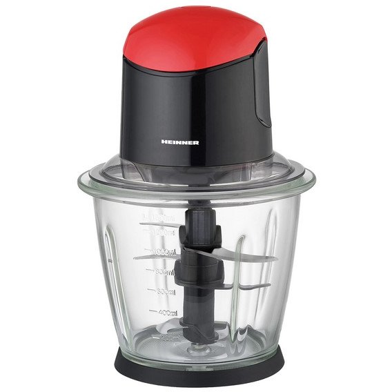 Oferte la Tocator de legume HMC-K500BKR 500W 1.5 litri 3 cutite Negru / Rosu