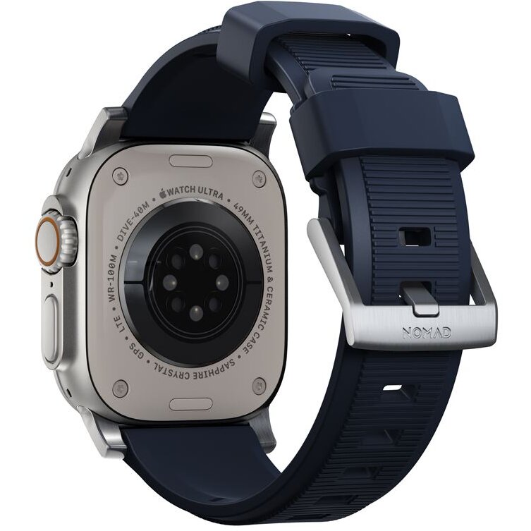 Oferte la Curea Smartwatch compatibila cu Apple Watch 4/5/6/7/8/9/SE/Ultra1/2 42/44/45/49mm Atlantic Blue/Silver