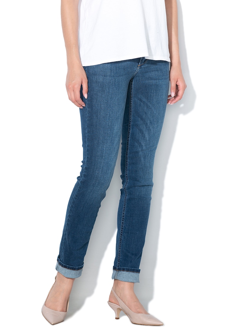 Oferte la Blugi skinny cu talie joasa - Albastru inchis