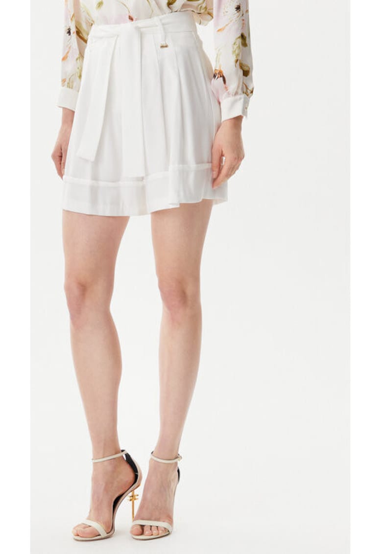 Pantaloni scurti dama - 305291066 - Viscoza - Alb - Alb