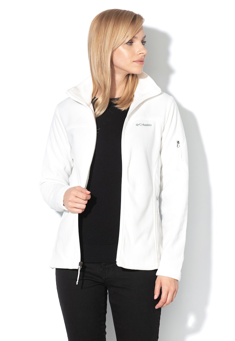 Bluza din fleece cu fermoar pentru trekking Fast Trek II - Alb